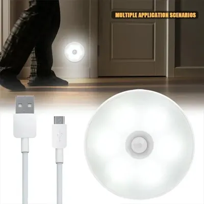 모션 센서 LED 야간 조명 USB 충전식 야간 램프 주방 캐비닛 옷장 램프 계단 무선 LED 옷장 조명