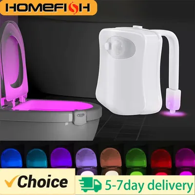홈피쉬 무선 모션 센서 LED 야간등 RGB 8색 화장실 욕실 분위기 조명 센서 LED 야간등